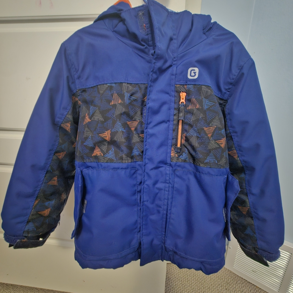 Kids Blue Geometric Jacket